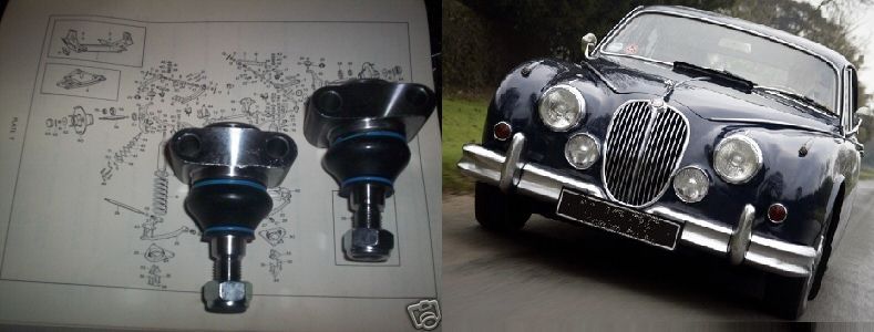 TOP BALL JOINTS x2 (Jaguar Mk1 & Mk2) (1955- 69) 
